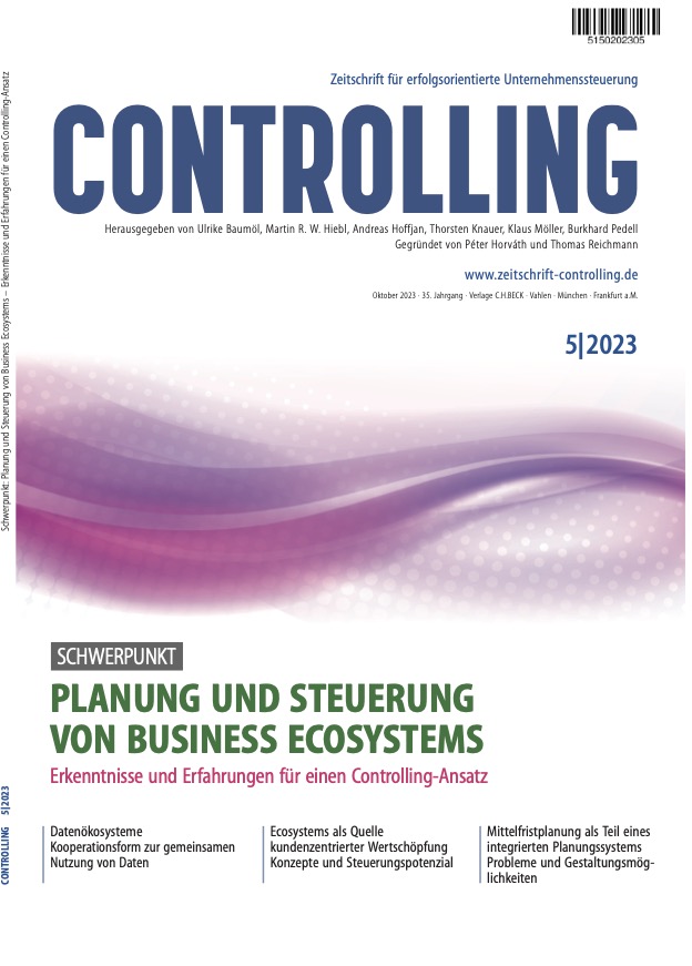 Cover Zeitschrift Planung und Steuerung von Business Ecosystems – Preview in die Ausgabe 5/2023 der Zeitschrift Controlling